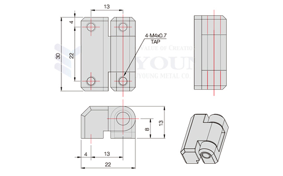Corner hinge_drawing