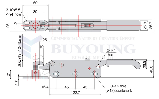 Side handle for airtightness_drawing